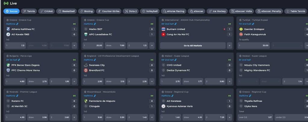 Live Betting At YYY Casino