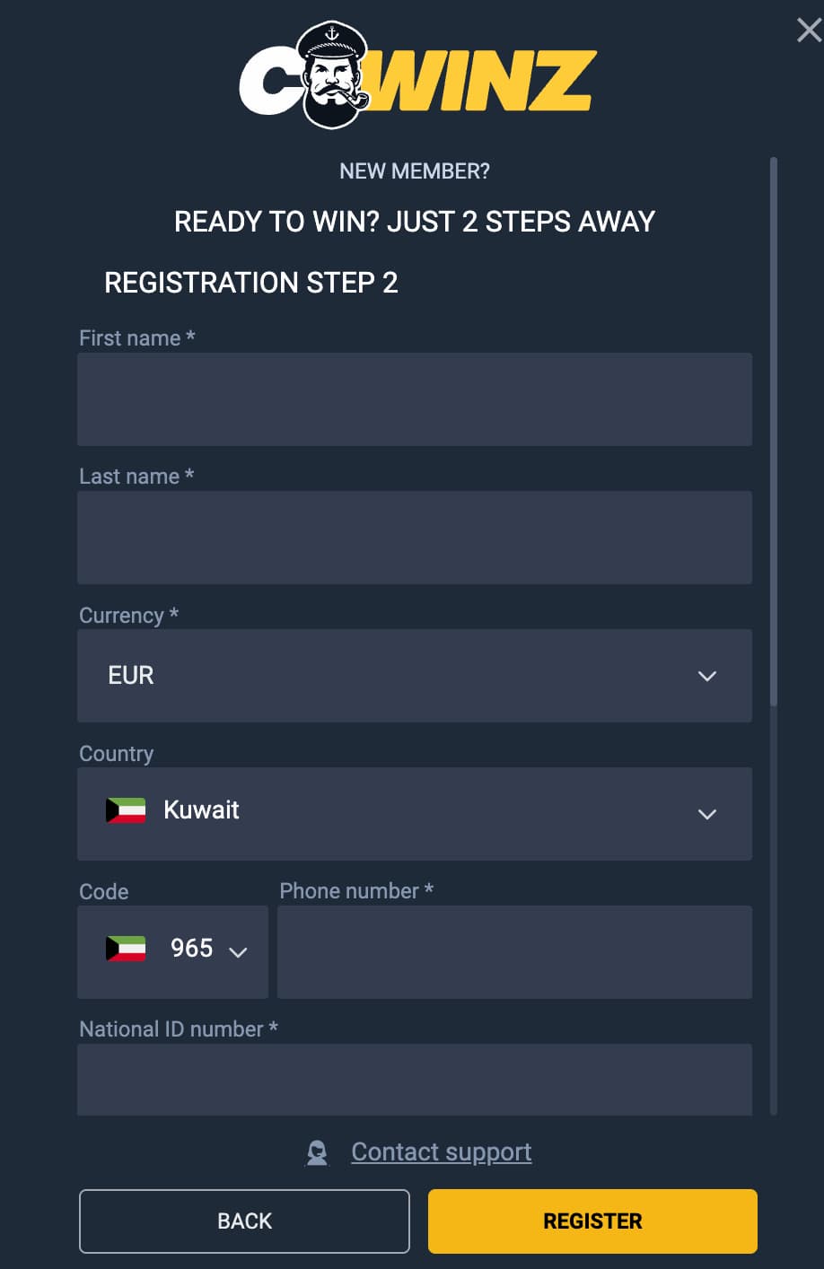 register page